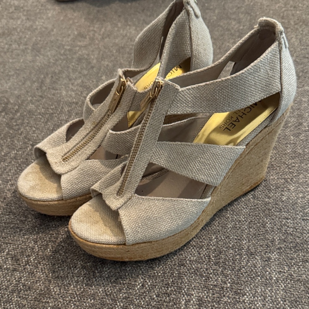 Michael Kors Tan Wedge Sandals